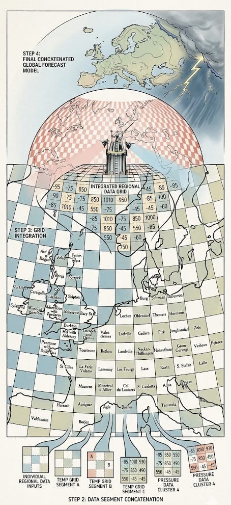 Imagen generada con Inteligencia artificial basada en la representación de la fabrica del clima de LFR. (Fuente: https://treasures.scss.tcd.ie/miscellany/TCD-SCSS-X.20121208.007/TCD-SCSS-X.20121208.007.pdf)